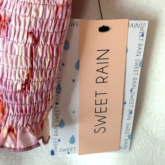 New Sweet Rain Pink Marble Swirl Halter Top. XL - Picture 5 of 5